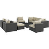 Sojourn 10 Piece Outdoor Patio Sunbrella® Sectional Set by Modway / EEI-1888