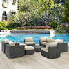 Sojourn 10 Piece Outdoor Patio Sunbrella® Sectional Set by Modway / EEI-1888