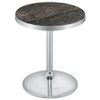 Cazen Round Faux Marble Top Pedestal Side Table Grey / CS-930134