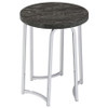 Barcelo Round Faux Marble Top Metal Side Table Grey / CS-930135