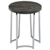 Barcelo Round Faux Marble Top Metal Side Table Grey / CS-930135