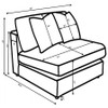 Blaine Upholstered Armless Chair Chocolate / CS-509877