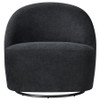 Leon Chenille Upholstered Swivel Accent Chair Black / CS-903413