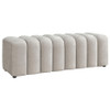 Summer Chenille Upholstered Channel Accent Bench Beige / CS-910411