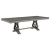 Cresswell 104-inch Double Pedestal Extension Dining Table Weathered Taupe / CS-107451