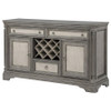 Cresswell 2-door 3-drawer Wine Storage Buffet Weathered Taupe / CS-107455B