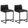 Vardon Genuine Leather Counter Height Chair Black (Set of 2) / CS-112229BLK