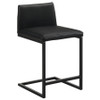 Vardon Genuine Leather Counter Height Chair Black (Set of 2) / CS-112229BLK