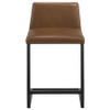 Vardon Genuine Leather Counter Height Chair Dark Brown (Set of 2) / CS-112229BRN