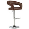 Travia Leatherette Upholstered Adjustable Bar Stool Cocoa Brown / CS-182157BRN
