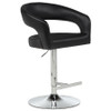 Travia Leatherette Upholstered Adjustable Bar Stool Black / CS-182157BLK