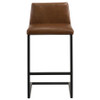 Vardon Genuine Leather Bar Stool Dark Brown (Set of 2) / CS-182226BRN