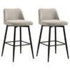 Mellor Fabric Upholstered Swivel Bar Chair Slate Brown (Set of 2) / CS-182635STN