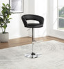 Travia Adjustable Leatherette Swivel Bar Stool Black and Chrome / CS-182718BLK