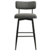 Levine Fabric Upholstered Swivel Bar Chair Grey (Set of 2) / CS-182475CHR
