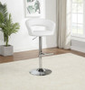 Travia Adjustable Leatherette Swivel Bar Stool White and Chrome / CS-182718WHT