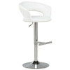 Travia Adjustable Leatherette Swivel Bar Stool White and Chrome / CS-182718WHT