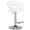 Travia Adjustable Leatherette Swivel Bar Stool White and Chrome / CS-182718WHT