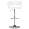Travia Adjustable Leatherette Swivel Bar Stool White and Chrome / CS-182718WHT