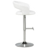 Travia Adjustable Leatherette Swivel Bar Stool White and Chrome / CS-182718WHT