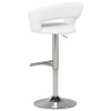 Travia Adjustable Leatherette Swivel Bar Stool White and Chrome / CS-182718WHT