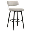 Levine Fabric Upholstered Swivel Bar Chair Cream (Set of 2) / CS-182475CRM