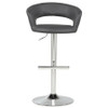 Travia Adjustable Leatherette Swivel Bar Stool Grey and Chrome / CS-182718GRY