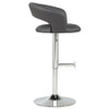 Travia Adjustable Leatherette Swivel Bar Stool Grey and Chrome / CS-182718GRY
