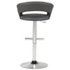 Travia Adjustable Leatherette Swivel Bar Stool Grey and Chrome / CS-182718GRY