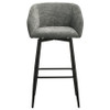 Rainer Fabric Upholstered Swivel Bar Chair Charcoal (Set of 2) / CS-182865CHR