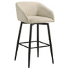 Rainer Fabric Upholstered Swivel Bar Chair Cream (Set of 2) / CS-182865CRM