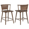 Tallis Woven Leatherette Back Counter Chair Brown (Set of 2) / CS-190249