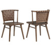 Tallis Woven Leatherette Back Dining Side Chair Brown (Set of 2) / CS-190242