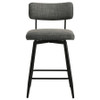 Levine Fabric Upholstered Swivel Counter Chair Grey (Set of 2) / CS-193189CHR