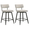 Levine Fabric Upholstered Swivel Counter Chair Cream (Set of 2) / CS-193189CRM