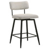 Levine Fabric Upholstered Swivel Counter Chair Cream (Set of 2) / CS-193189CRM