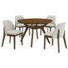 Mueller 5-piece 48-inch Round Dining Set Brown and Beige / CS-193580-S5