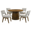 Galindo 5-piece 52-inch Round Dining Set Light Grey and Walnut / CS-193750-S5A