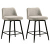 Mellor Fabric Upholstered Swivel Counter Chair Slate Brown (Set of 2) / CS-193999STN