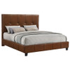 Farrell California King Leatherette Panel Bed Brown / CS-315923KW