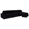 Blaine Upholstered Reversible Chaise Sectional Sofa Black / CS-509889-SET