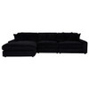 Blaine Upholstered Reversible Chaise Sectional Sofa Black / CS-509889-SET