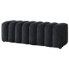 Summer Chenille Upholstered Channel Accent Bench Black / CS-910413