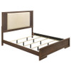 Etienne Eastern King Velvet Upholstered Panel Bed Walnut / CS-225121KE