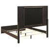 Etienne Queen Velvet Upholstered Panel Bed Walnut / CS-225121Q