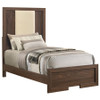 Etienne Twin Velvet Upholstered Panel Bed Walnut / CS-225121T