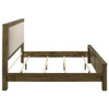 Doherty Eastern King Linen Upholstered Panel Bed Rustic Brown / CS-225161KE