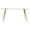 Gilman Rectangular 64-inch Glass Top Dining Table Gold / CS-190621GLD