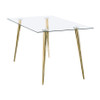 Gilman Rectangular 64-inch Glass Top Dining Table Gold / CS-190621GLD