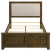 Doherty Queen Linen Upholstered Panel Bed Rustic Brown / CS-225161Q